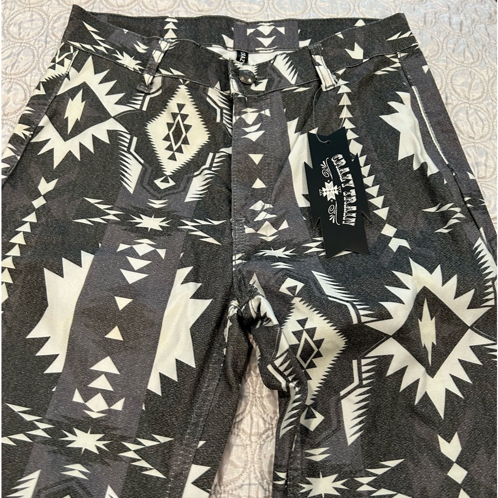 Crazy Train Aztec print flare Pants Size 7/28